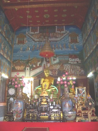 Buddha image in an ordination hall in Thailand