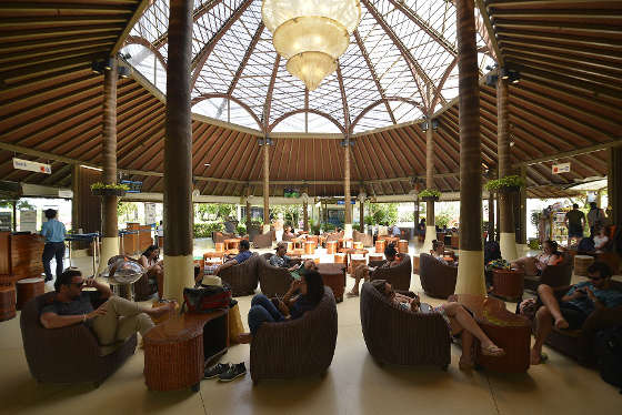 The beautiful lounge at Samui International Airport, in Thailand.